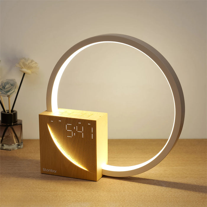 Snugleigh Ring bedside lamp with alarm clock and nature sounds