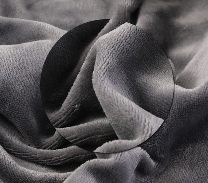 Woman wearing brown heated fleece shawl