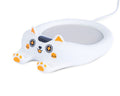 Pink cat-shaped cup warmer with mug