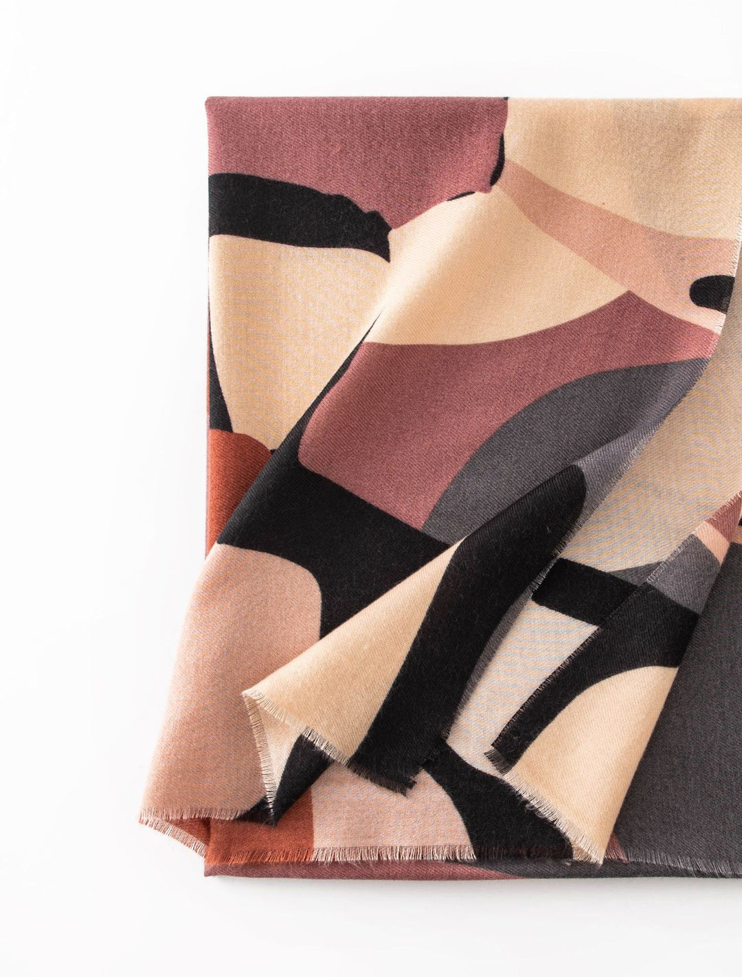 Coral abstract print scarf