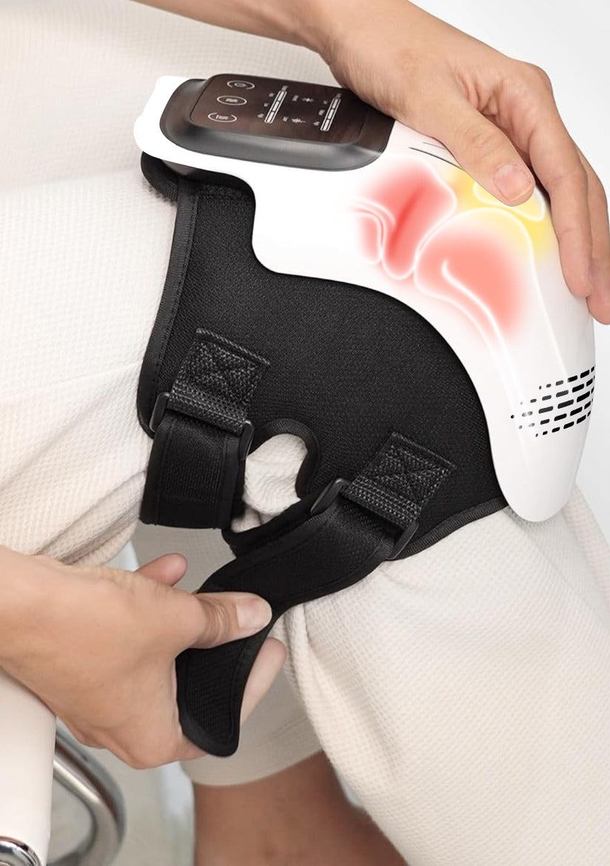Heated knee massager wrap with touch panel
