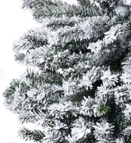 Tall slim snowy pencil tree, unlit