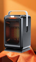 Black oscillating ceramic fan heater with remote