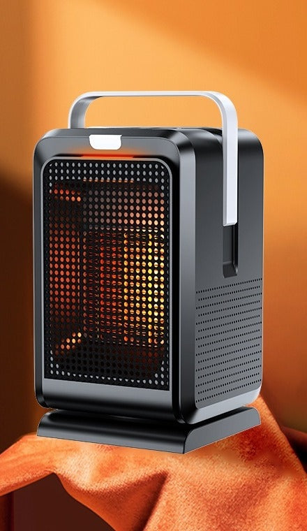 Black oscillating ceramic fan heater with remote