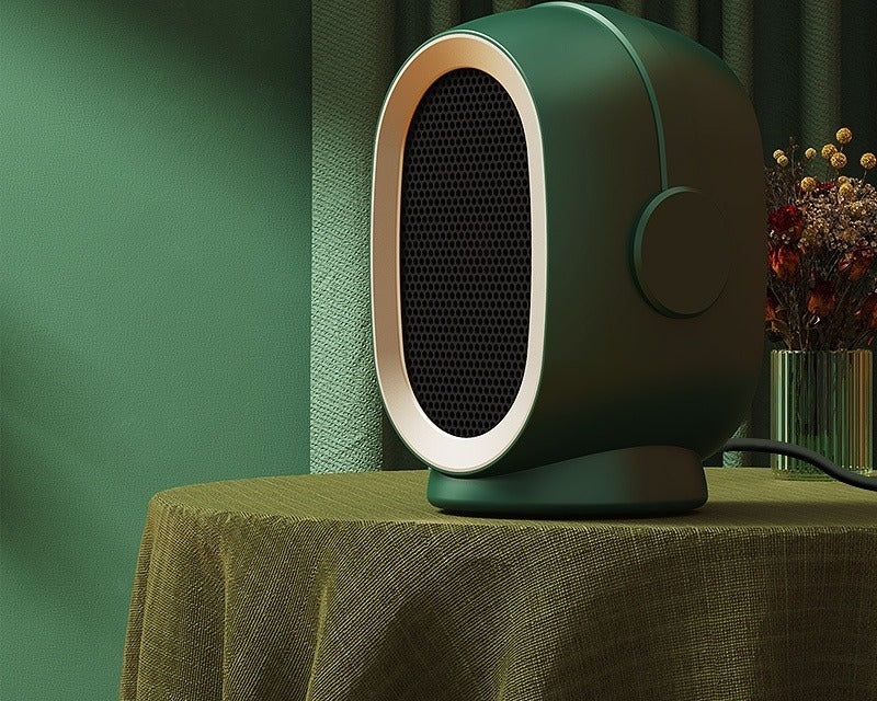 Black compact ceramic fan heater