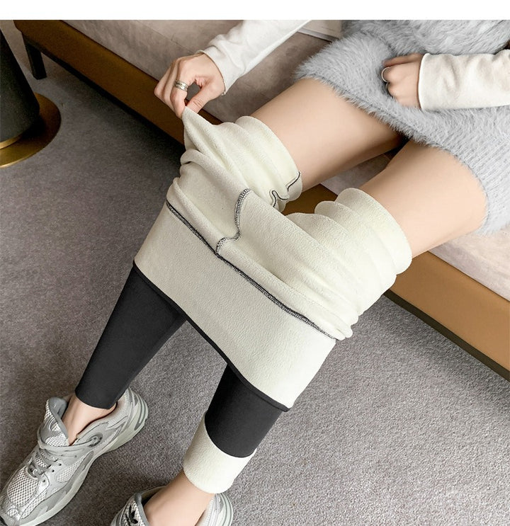 Black fleece lined high waisted leggings