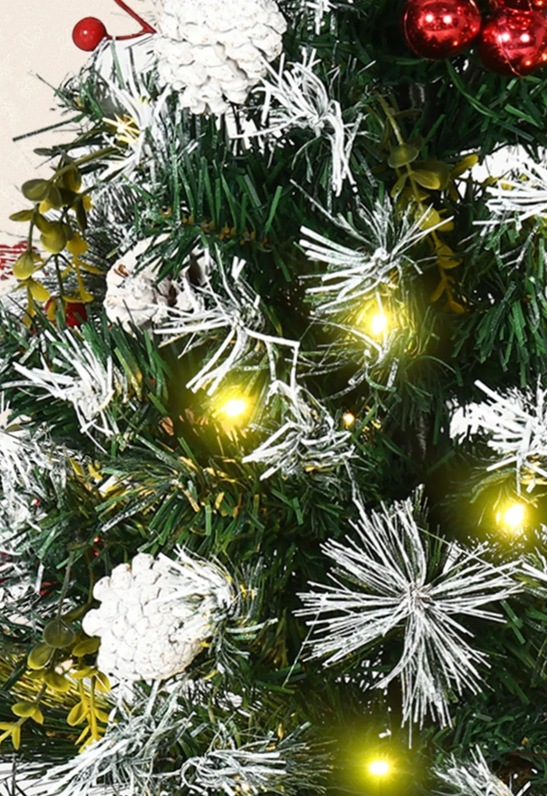 Pair of decorated battery porch trees
