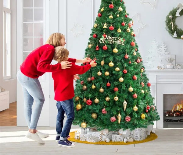 Full green 8ft artificial Christmas tree