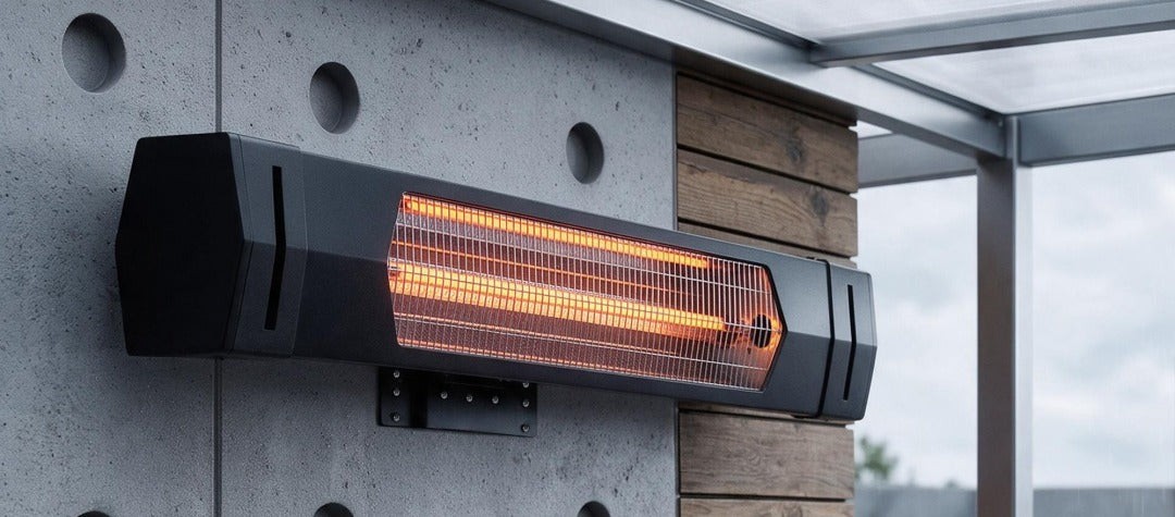wall-mounted infrared heater with carbon fibre tube