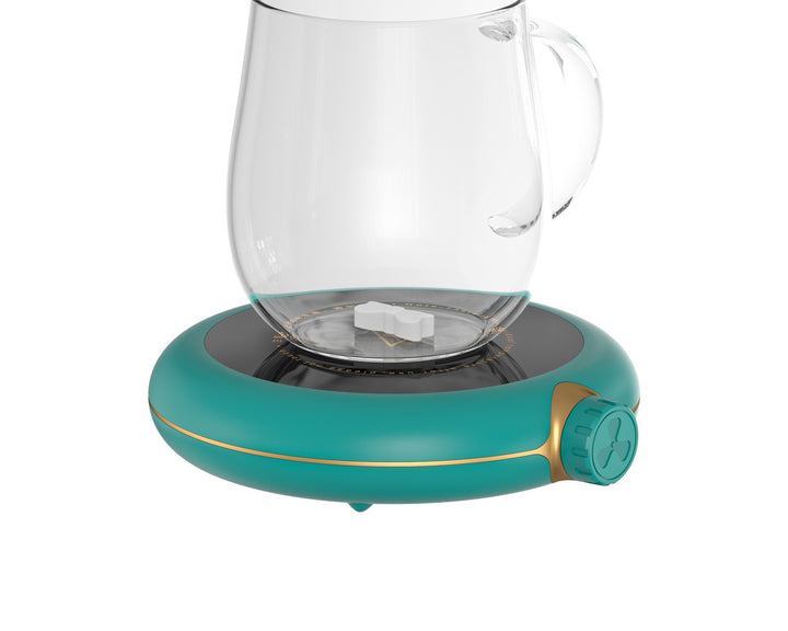 Teal heated coaster with magnetic stirrer