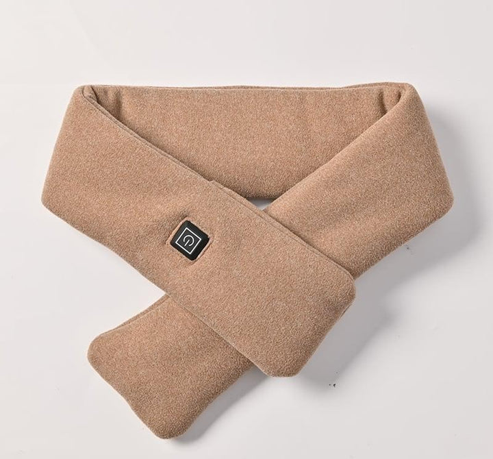 Camel USB heated mink fleece scarf