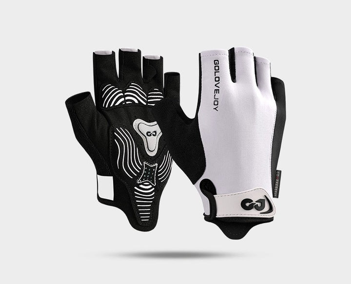 Padded half-finger cycling gloves with mesh back