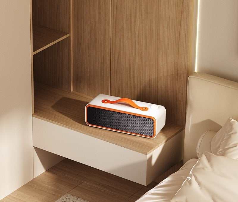 White and orange slim ceramic desk heater