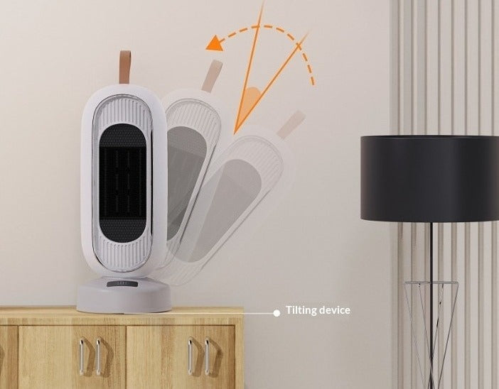 White oscillating fan heater with carry loop