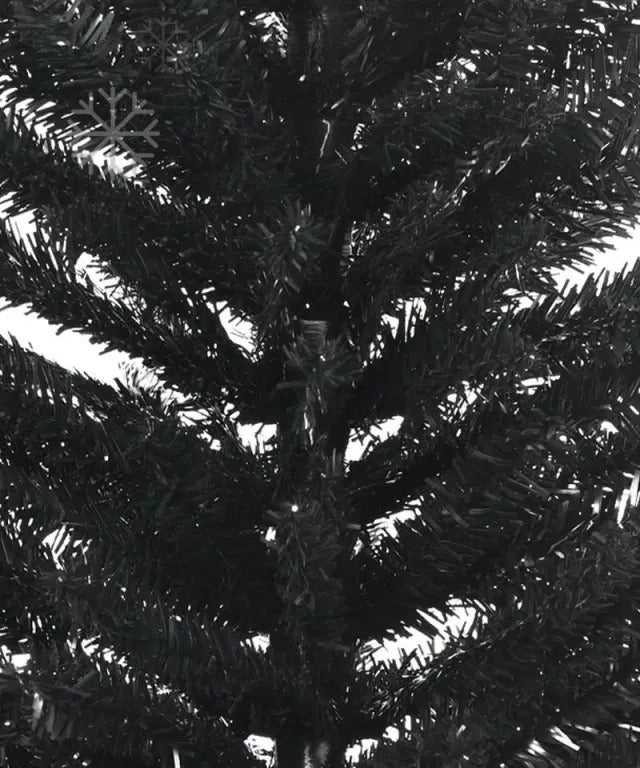 Slim black pencil Christmas tree on stand