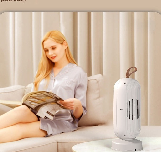 White oscillating fan heater with carry loop