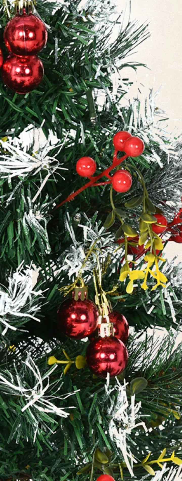 Pair of decorated battery porch trees