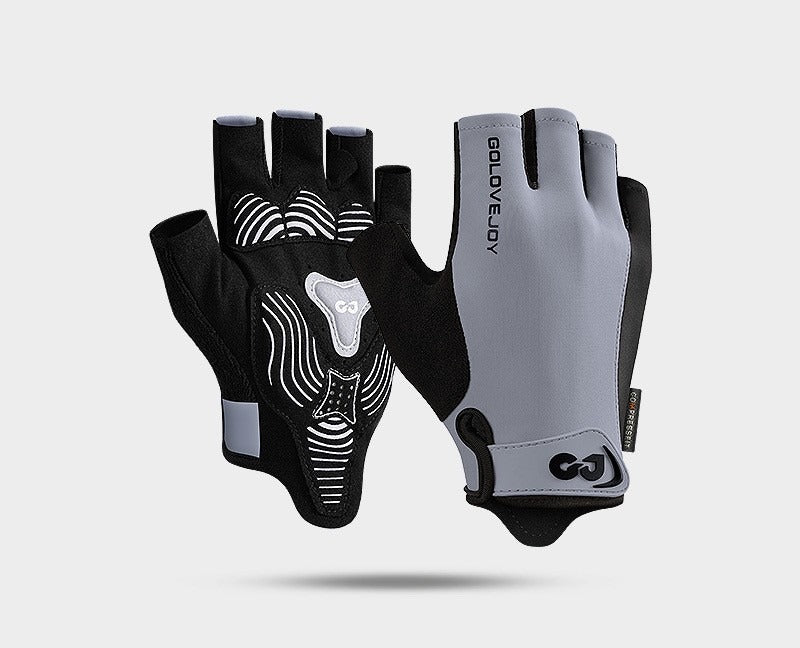 Padded half-finger cycling gloves with mesh back