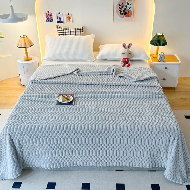 Ultra Soft Microfibre Throw Blanket with Pebble Texture Design