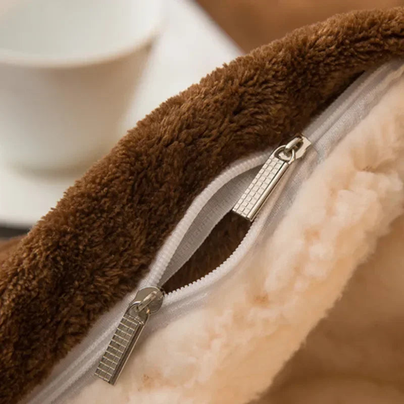 CozyNest Reversible Wool Blanket – Flannel &amp; Cashmere Warm Blanket for Winter
