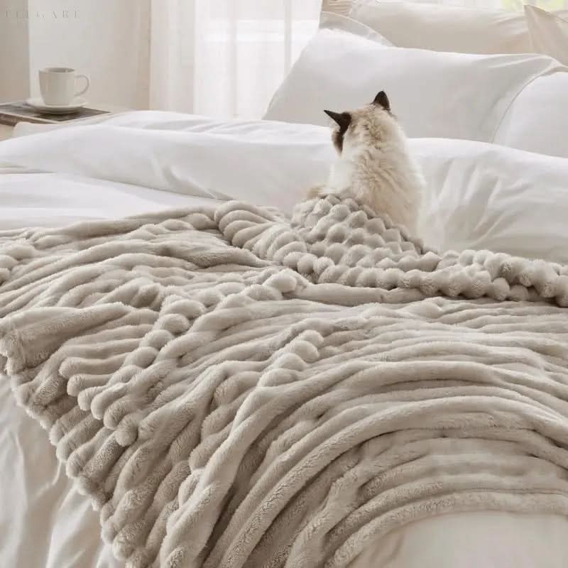 Soft Textured Blanket for Bed and Sofa Comfort