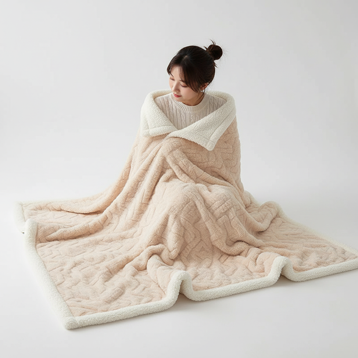 WarmHome Winter Blanket – Luxury Lambswool Fleece Blanket with Double-Sided Design