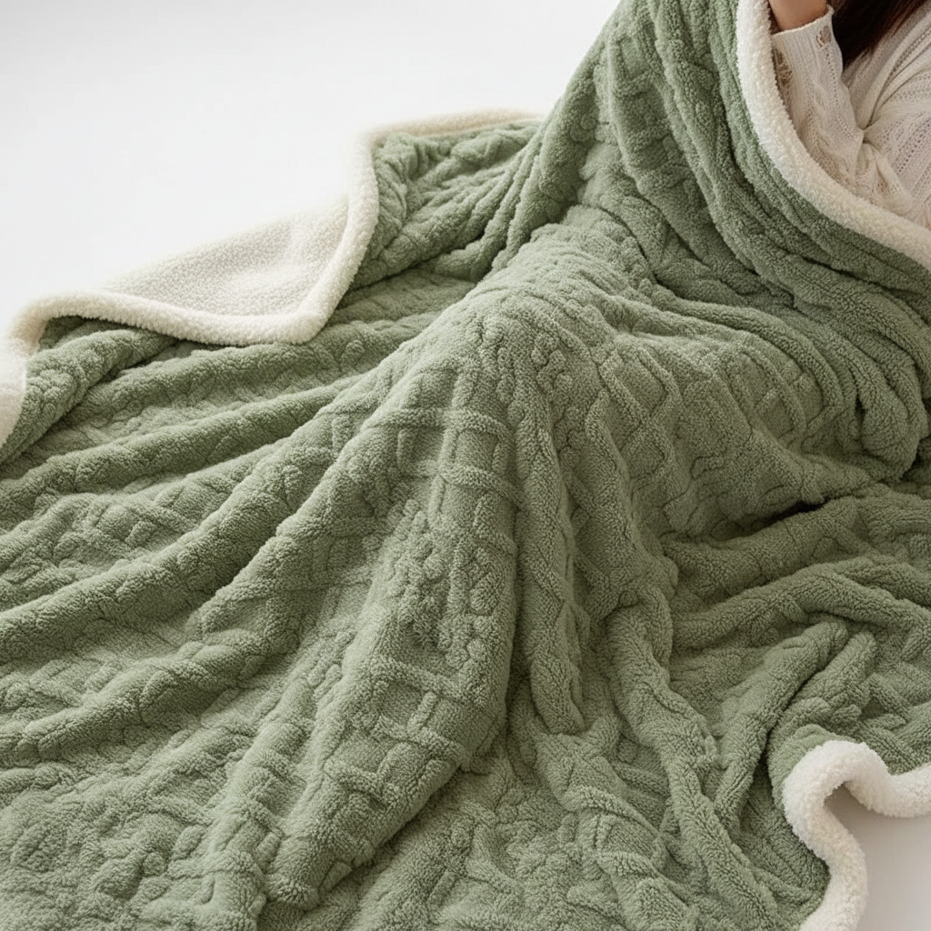 WarmHome Winter Blanket – Luxury Lambswool Fleece Blanket with Double-Sided Design