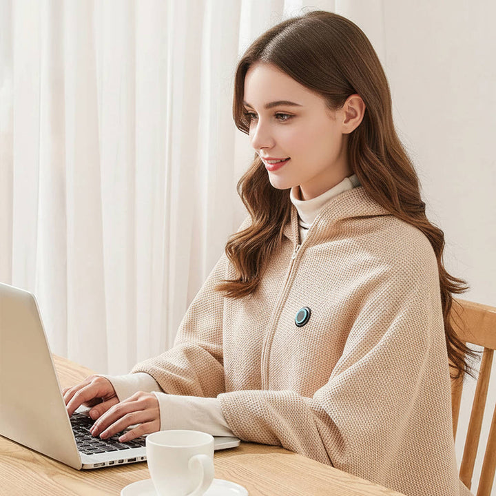 Portable Heated Shawl Blanket with USB Power