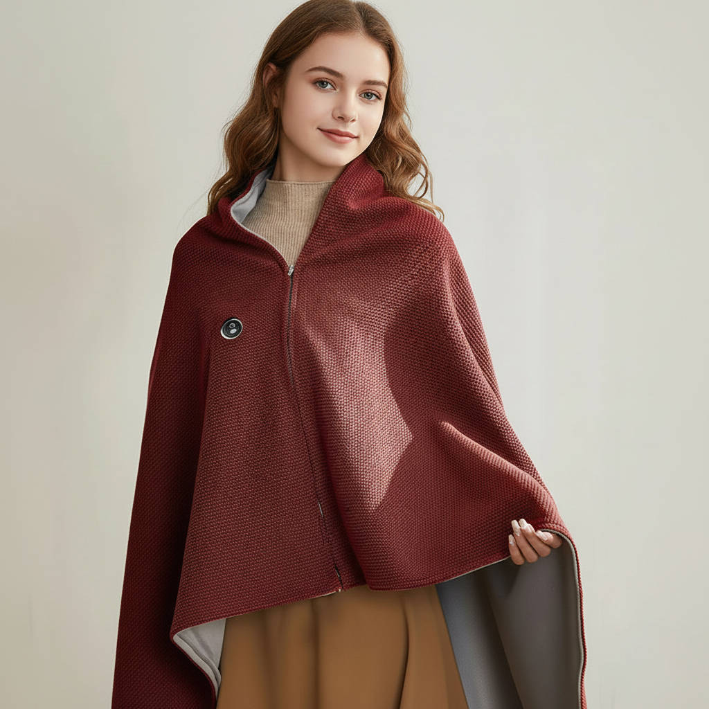 Portable Heated Shawl Blanket with USB Power