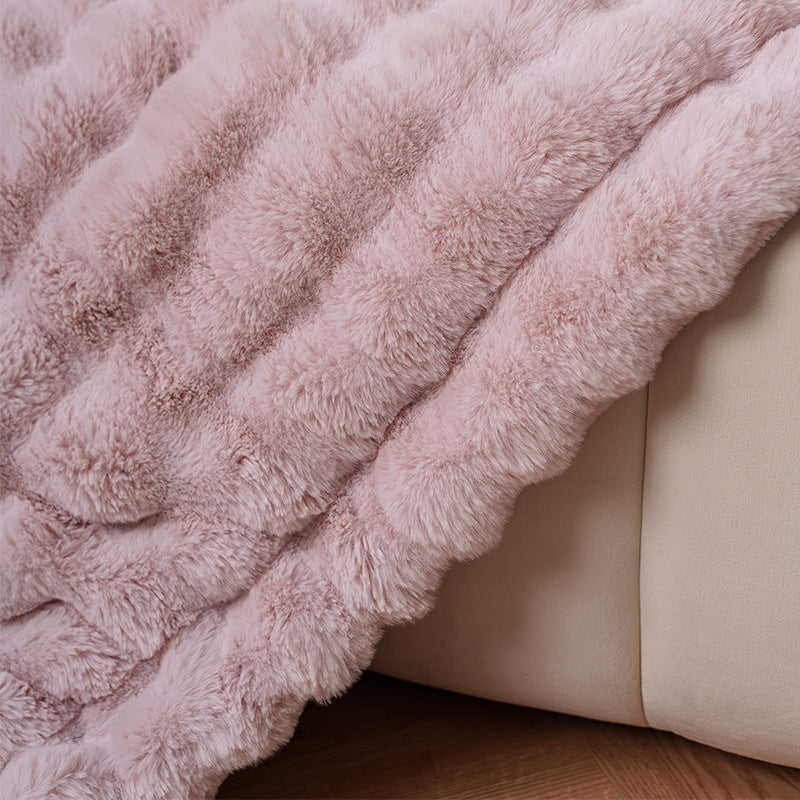 Women cosy and luxurious blanket