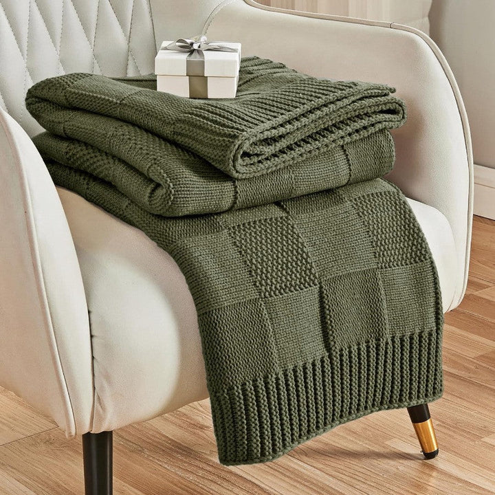 Textured Knit Throw Blanket