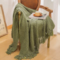 Snugleigh™ Handwoven Textured Throw Blanket with Fringed Edges