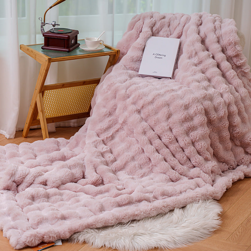 Women cosy and luxurious blanket