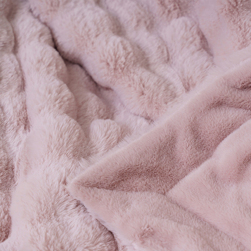 Women cosy and luxurious blanket