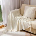 Snugleigh™ Textured Knit Throw with Fringe Trim, Soft and Machine Washable