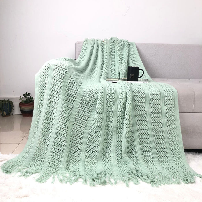 Snugleigh™ Handcrafted Textured Knit Throw Blanket in Nine Colours