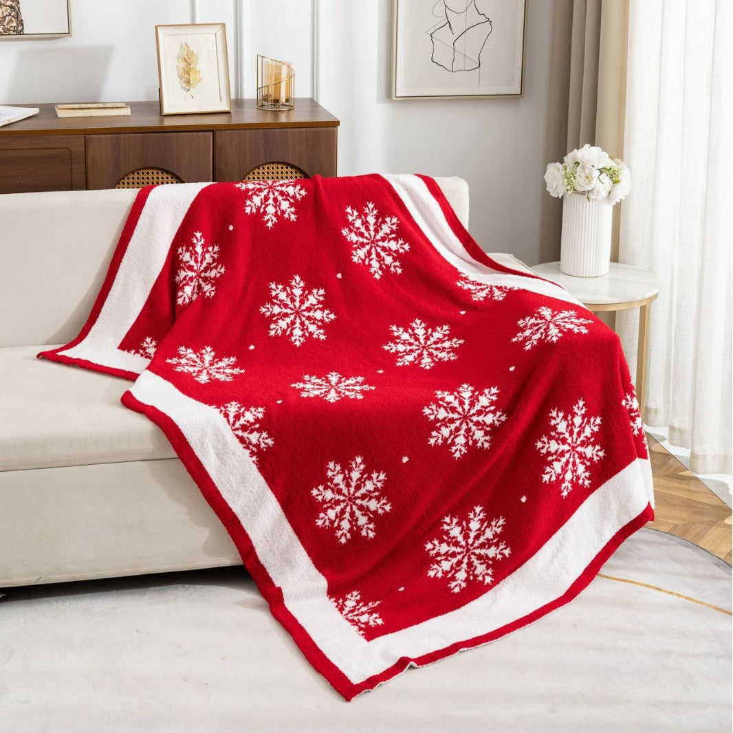 Cosy Holiday Snowflake Throw Blanket