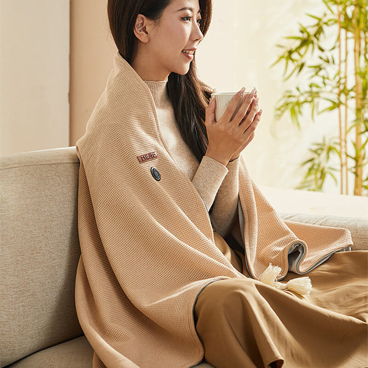 CozyWarm USB Heated Blanket – Portable Electric Throw with 3 Heat Settings &amp; Soft Fleece Fabric