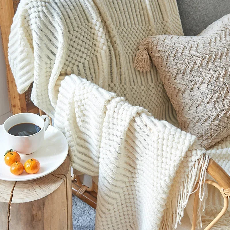 Nordic Style Thick Knitted Blanket