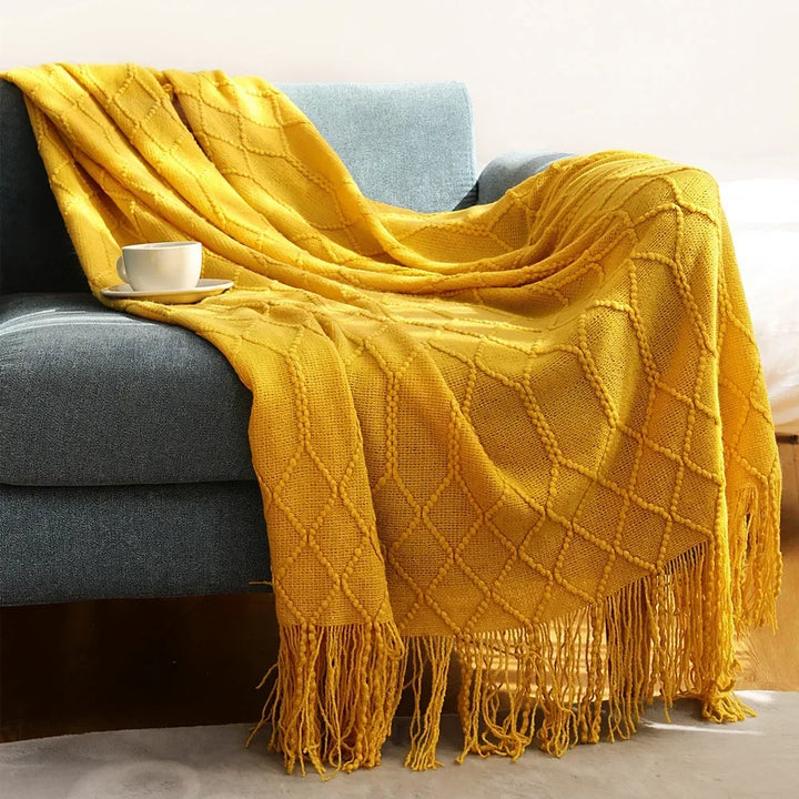 Nordic Style Thick Knitted Blanket