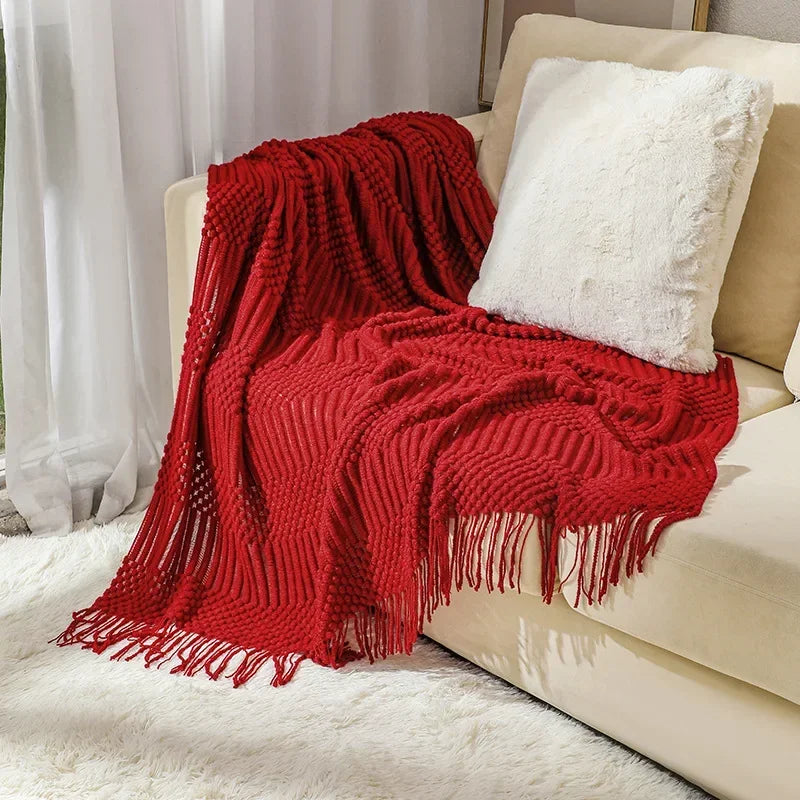 Nordic Style Thick Knitted Blanket