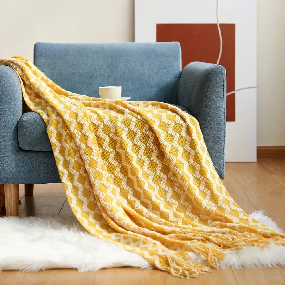 Nordic Style Thick Knitted Blanket