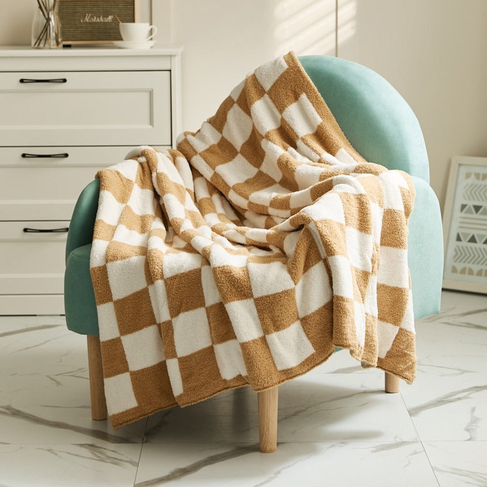 COLORFUL CHECKERBOARD THROW