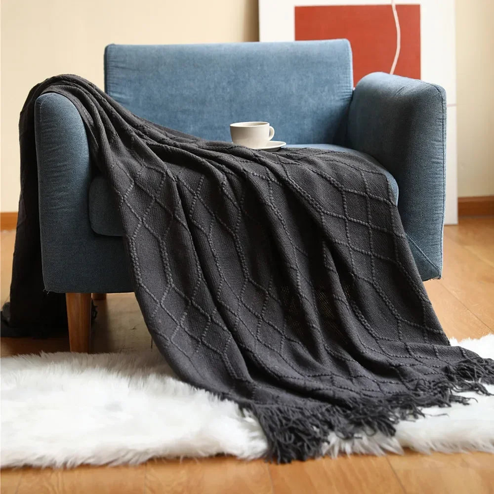 Nordic Style Thick Knitted Blanket
