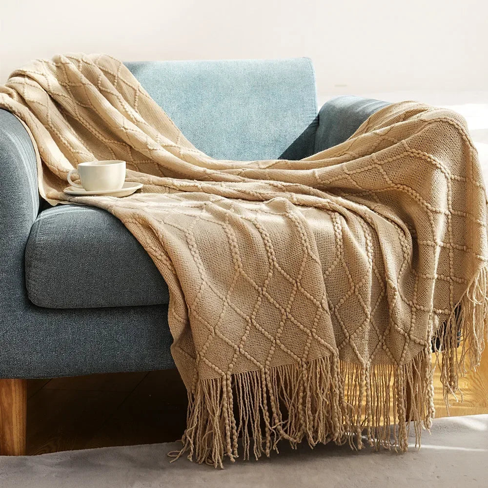 Nordic Style Thick Knitted Blanket