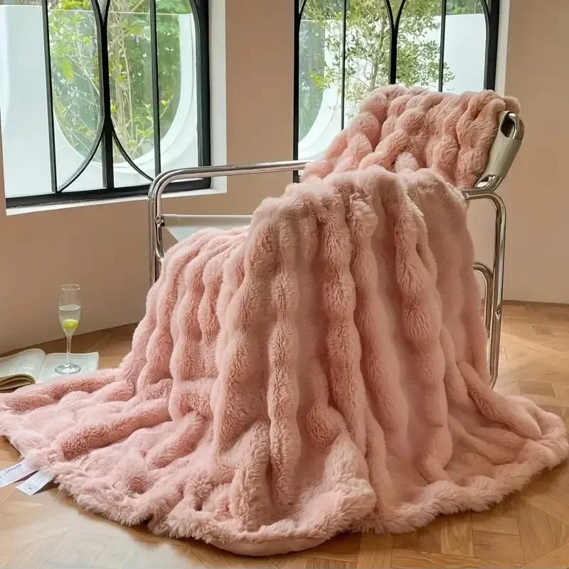 Reversible Cosy Throw Blanket Textured Home Accent for All Seasons