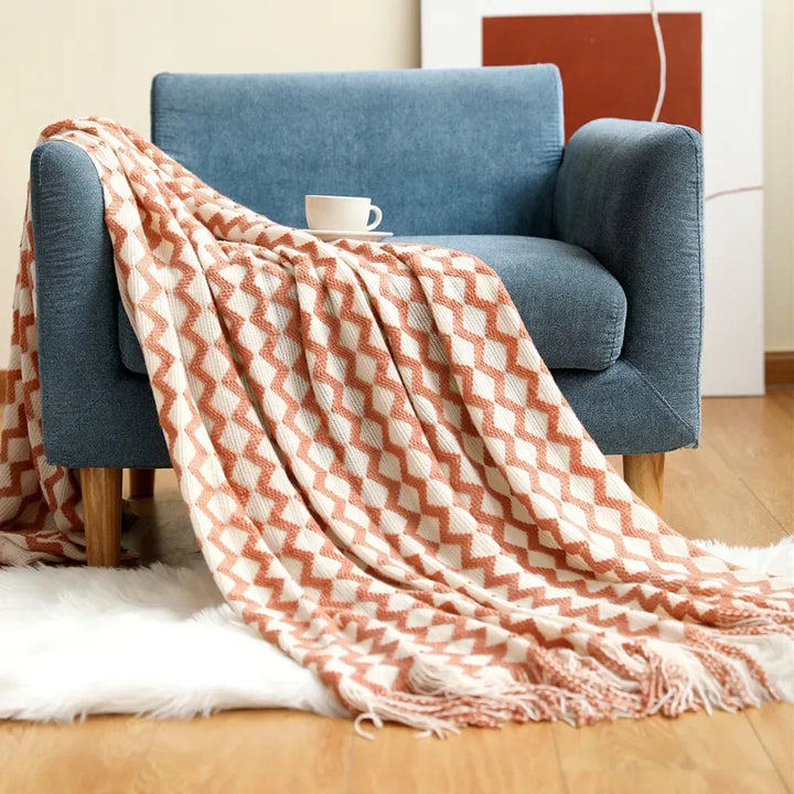 Nordic Style Thick Knitted Blanket