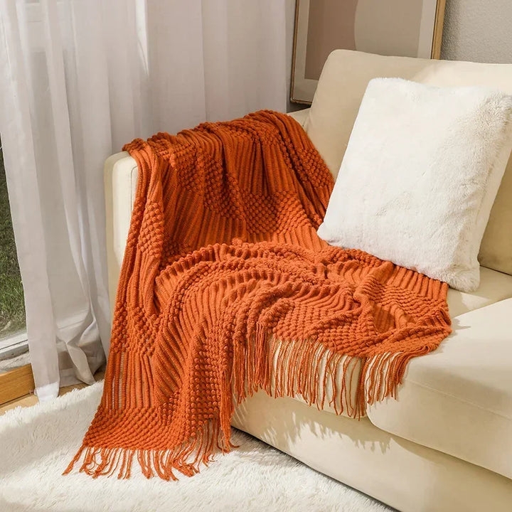 Nordic Style Thick Knitted Blanket