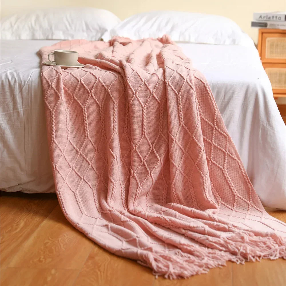 Nordic Style Thick Knitted Blanket