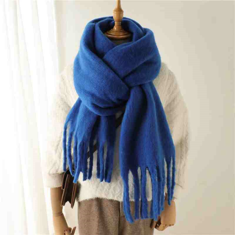 Mustard thick fluffy winter scarf